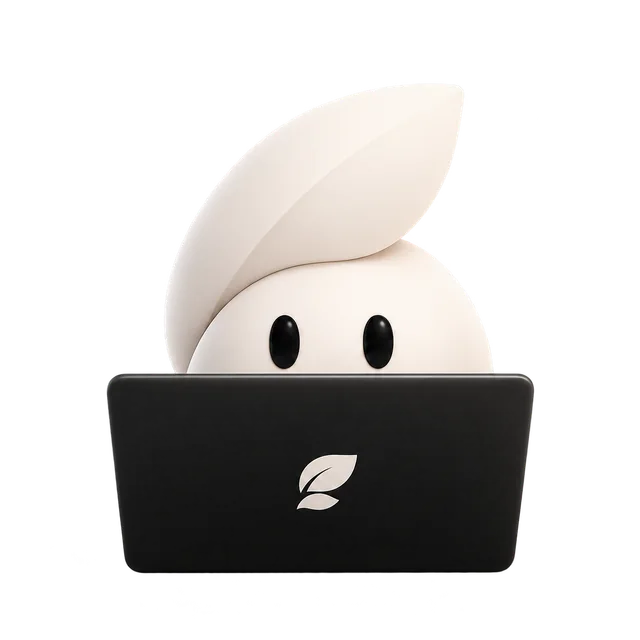 Clove working on a laptop